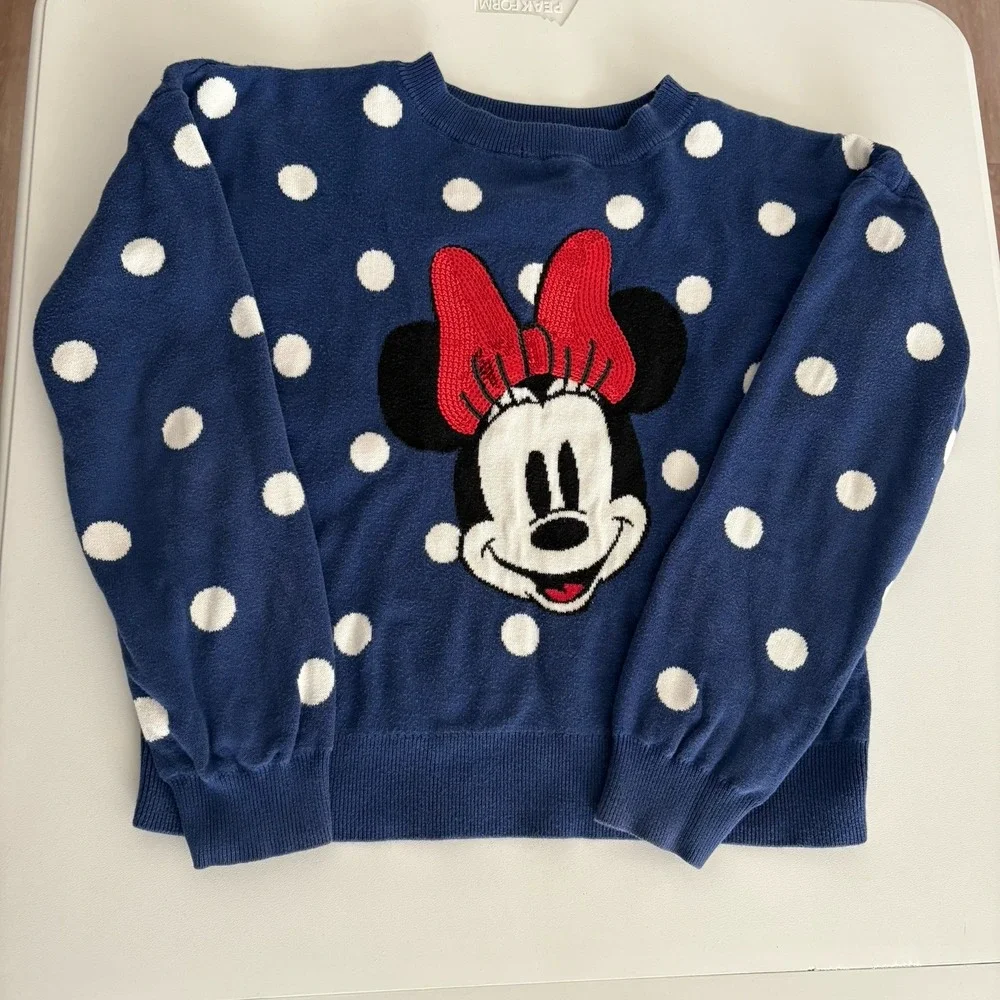 Gap Kids x Disney Minnie Mouse Sweater Size XXL 14/16 Polka Dots 100% Cotton
